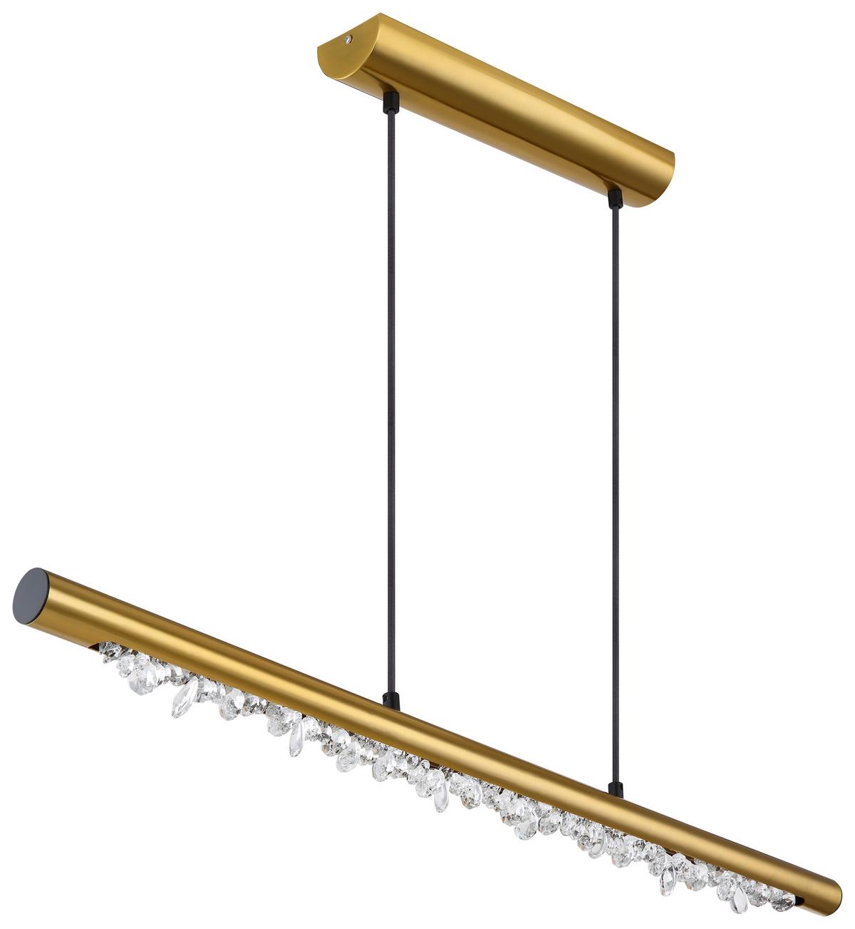 Hängeleuchte Felicitas H: 150 cm 1-Flammig - Klar/Messingfarben, Basics, Kunststoff/Metall (100/8/150cm) - Globo