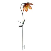Solarleuchte Mit Erdspieß Grün /goldfarben/orange H: 90 Cm - Goldfarben/Orange, Basics, Glas/Metall (25/15/90cm) - Globo