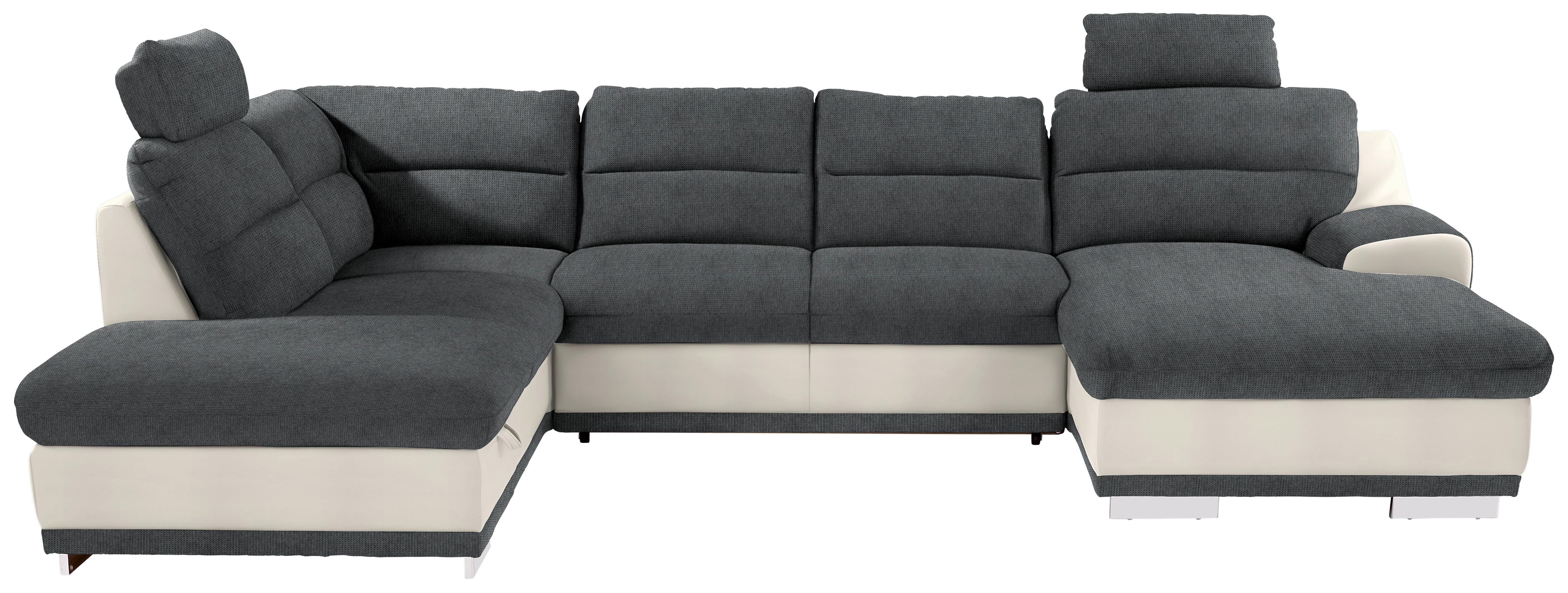 Sedacia súprava do U Seaside sivá / biela - sivá/biela, Konventionell, kov/textil (218/334/165cm) - Luca Bessoni