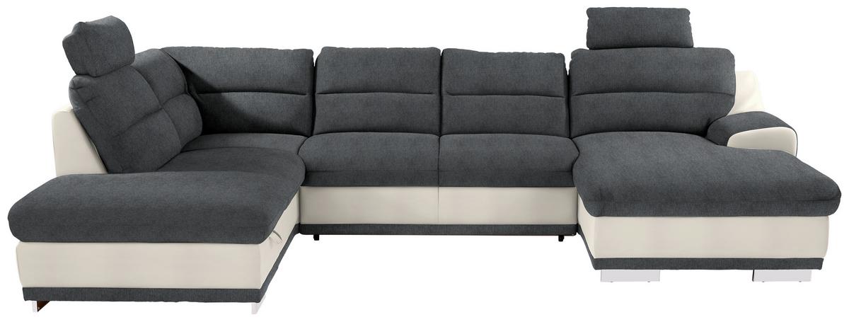 Sedacia súprava do U Seaside sivá / biela - sivá/biela, Konventionell, kov/textil (218/334/165cm) - Luca Bessoni