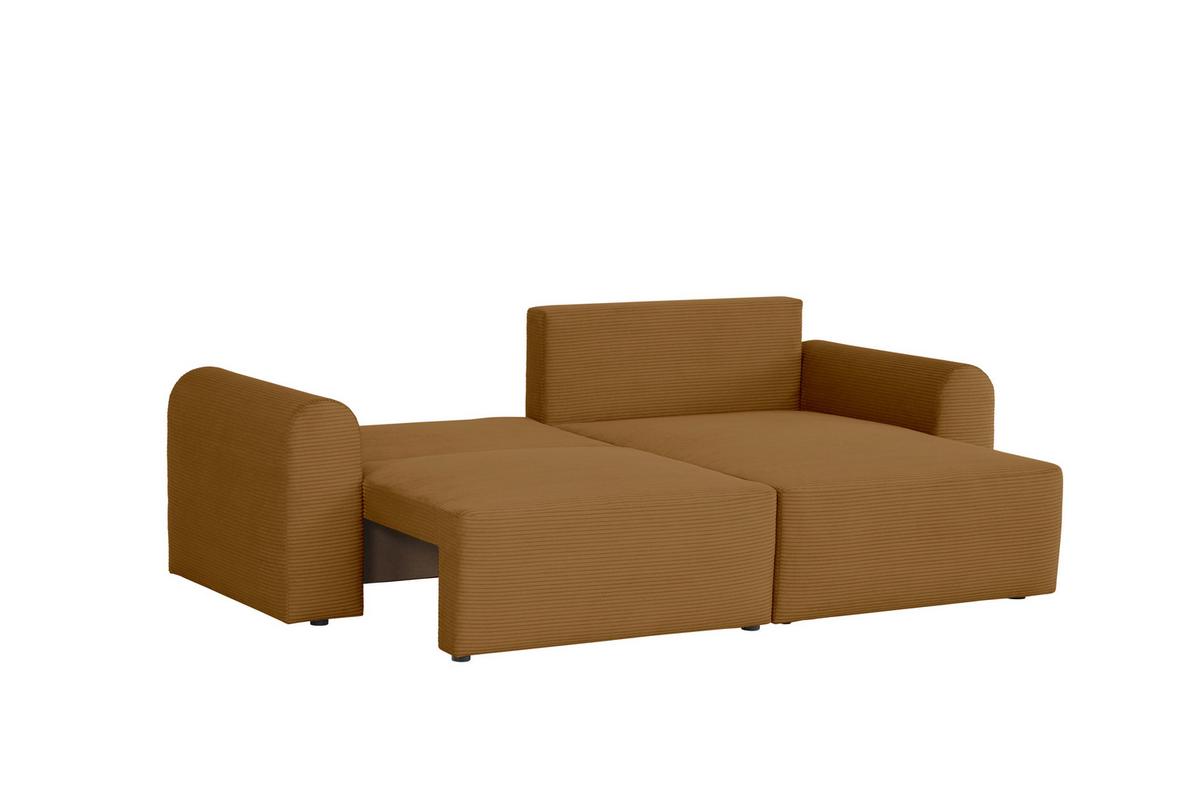 Ecksofa Joni Geld S: 250 cm - Braun, Design, Textil (250/151cm) - MID.YOU