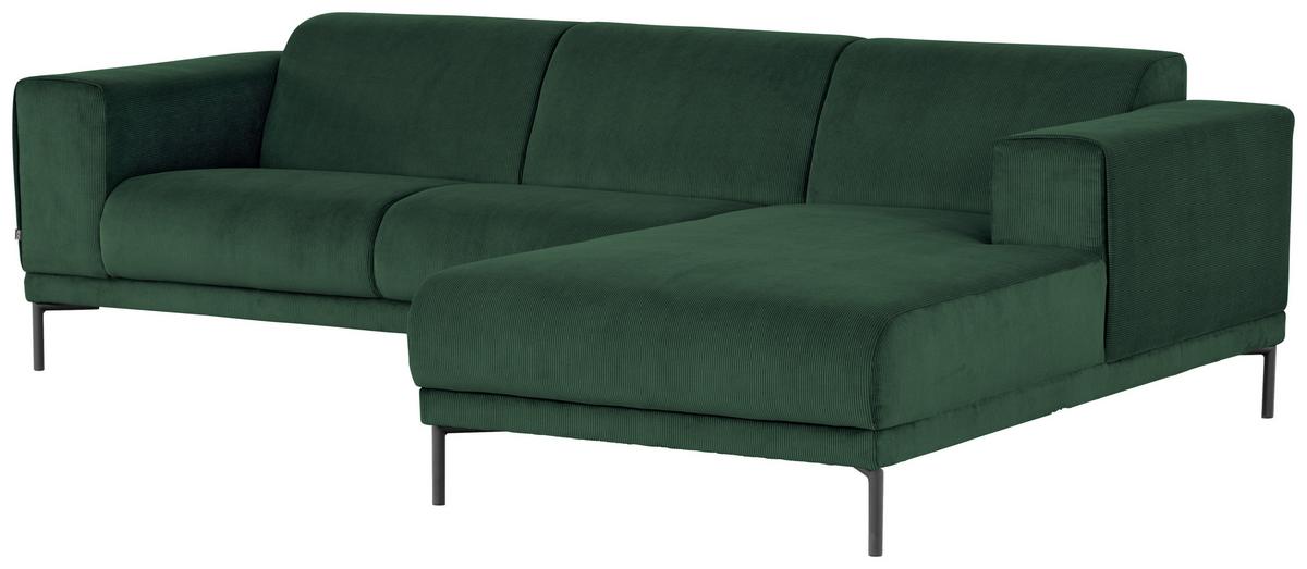 Ecksofa Erno Grün S: 262 Cm - Schwarz/Grün, Design, Textil (262/183cm) - MID.YOU