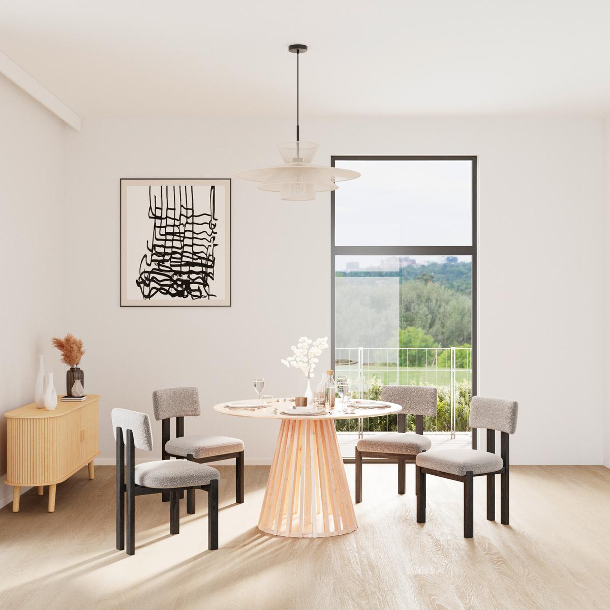 STOLIČKA JONNA - prírodná farba/svetlosivá, Modern, drevo/textil (51/82/53cm) - Bessagi Home