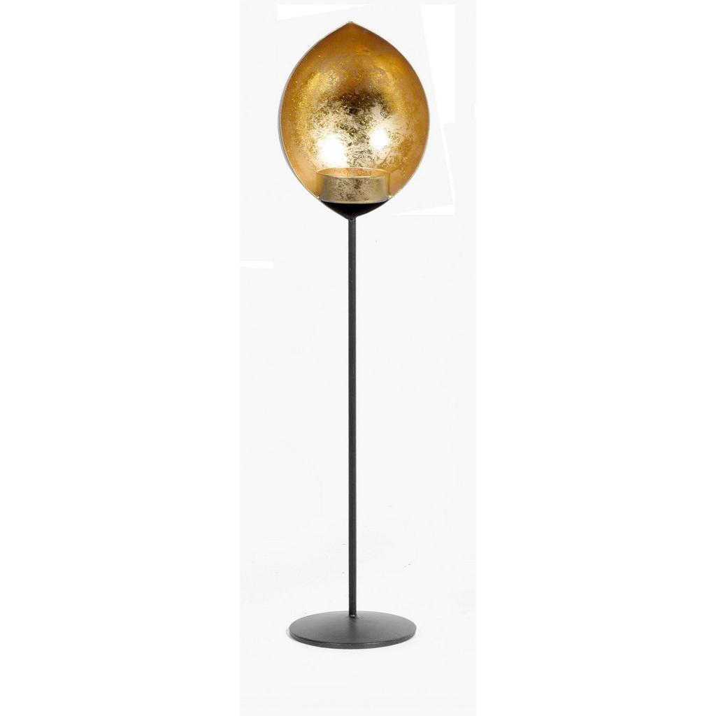 Teelichthalter Elodie Metall Schwarz/goldf. Für 1 Teelicht