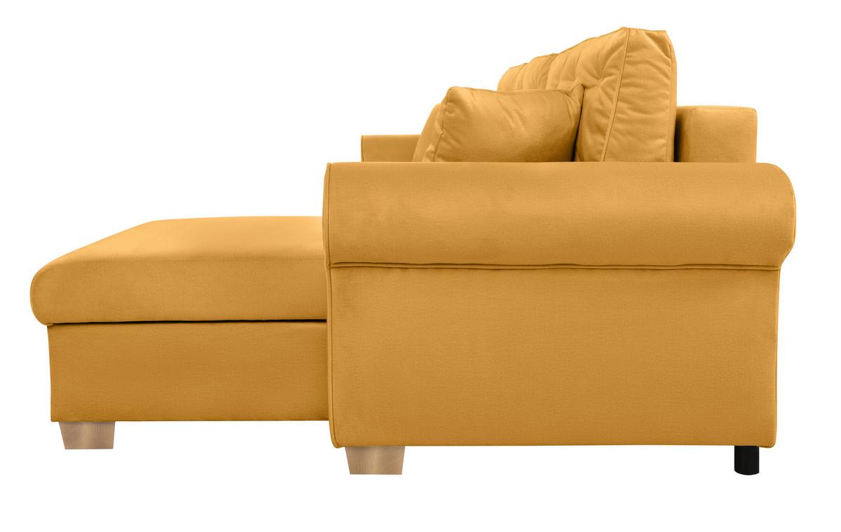 Ecksofa Arles, Gelb 40 S: 266x161 Cm - Gelb/Buchefarben, Design, Textil (266/161cm) - MID.YOU