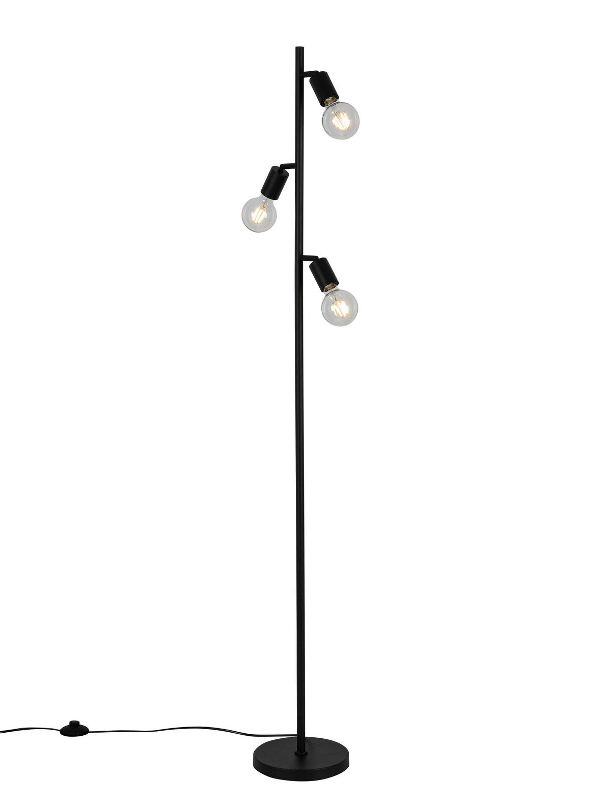 STOJACIA LAMPA STEFAN - čierna, Basics, kov/plast (22/160cm) - Mömax