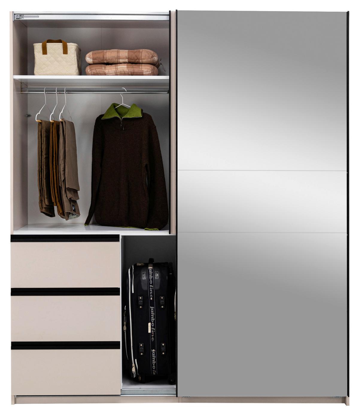SCHIEBETÜRENSCHRANK Wilma Kaschmir B: 175cm - Kaschmir, MODERN, Holzwerkstoff (175/210/61,5cm) - P & B