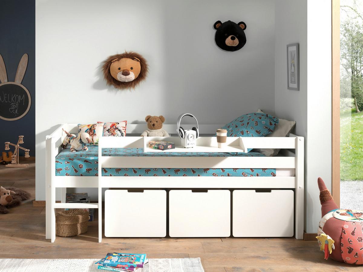 Spielbett Pino Weiß 90x200cm - Weiß, MODERN, Holz (90/200cm) - Vipack