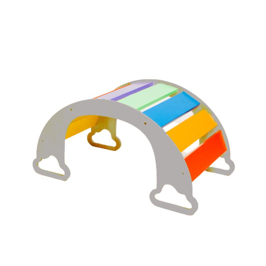 Wippe The Sway Rainbow - Multicolor/Grau, Basics, Holz (40/75/37cm)