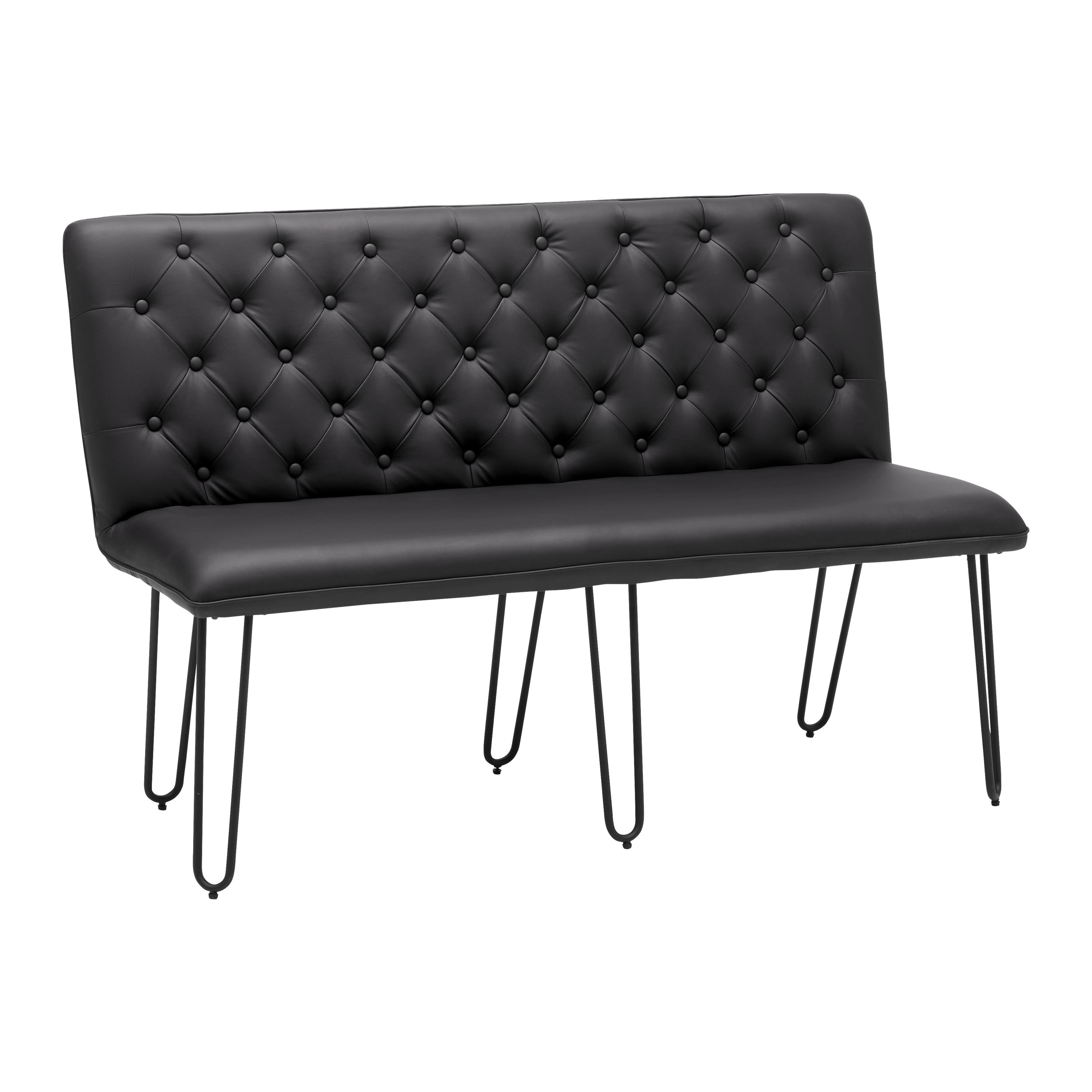 Lavice IVIE - černá, Moderní, kov/dřevo (140/92/62cm) - Bessagi Home