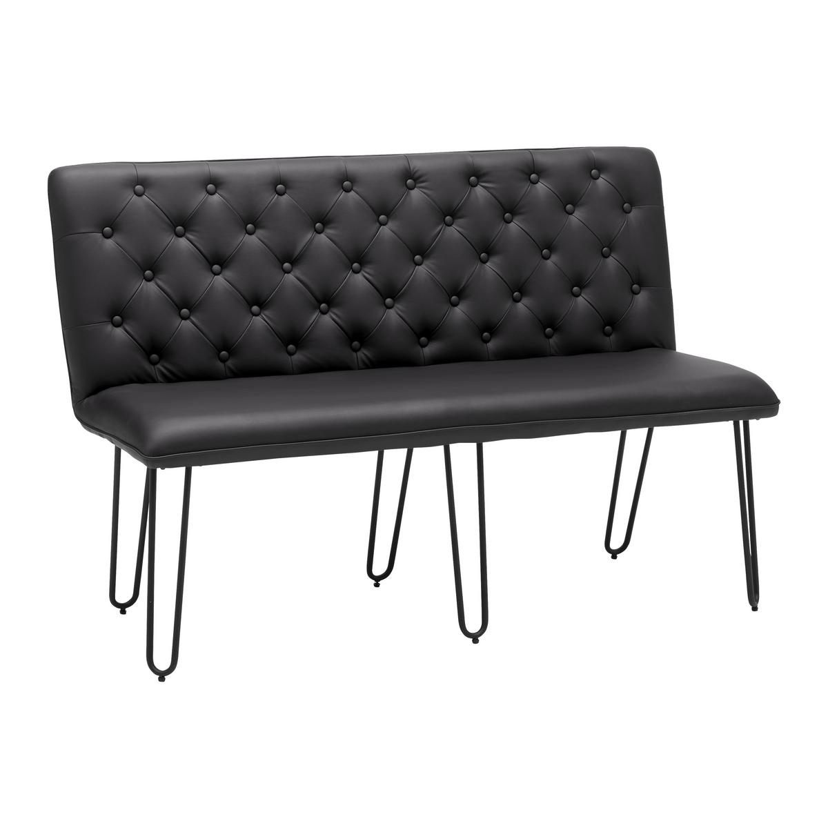 Lavice IVIE - černá, Moderní, kov/dřevo (140/92/62cm) - Bessagi Home