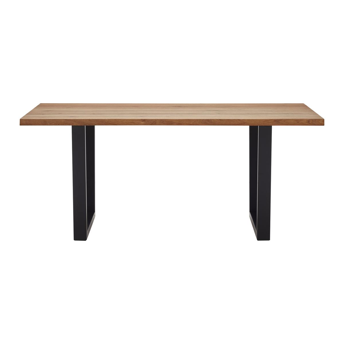 Jídelní stůl Juno 180x90 cm - černá/barvy dubu, Moderní, kov/dřevo (180/90/76cm) - Bessagi Home