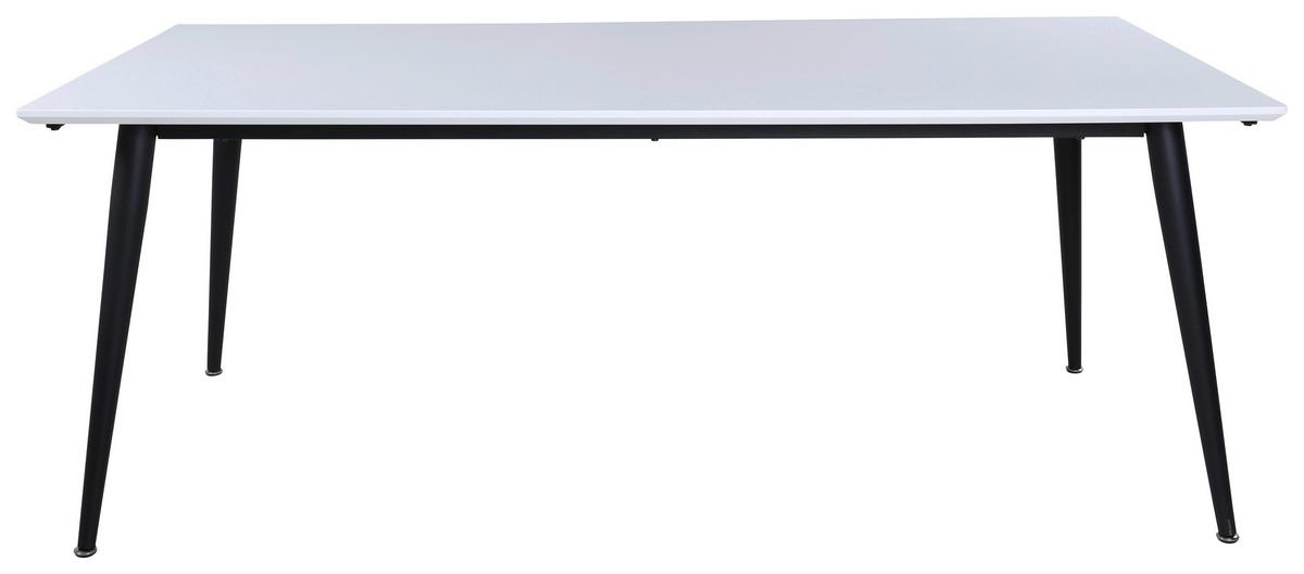 Esstisch Jimmy - Schwarz/Weiß, Design, Kunststoff/Metall (195/90/76cm) - Livetastic