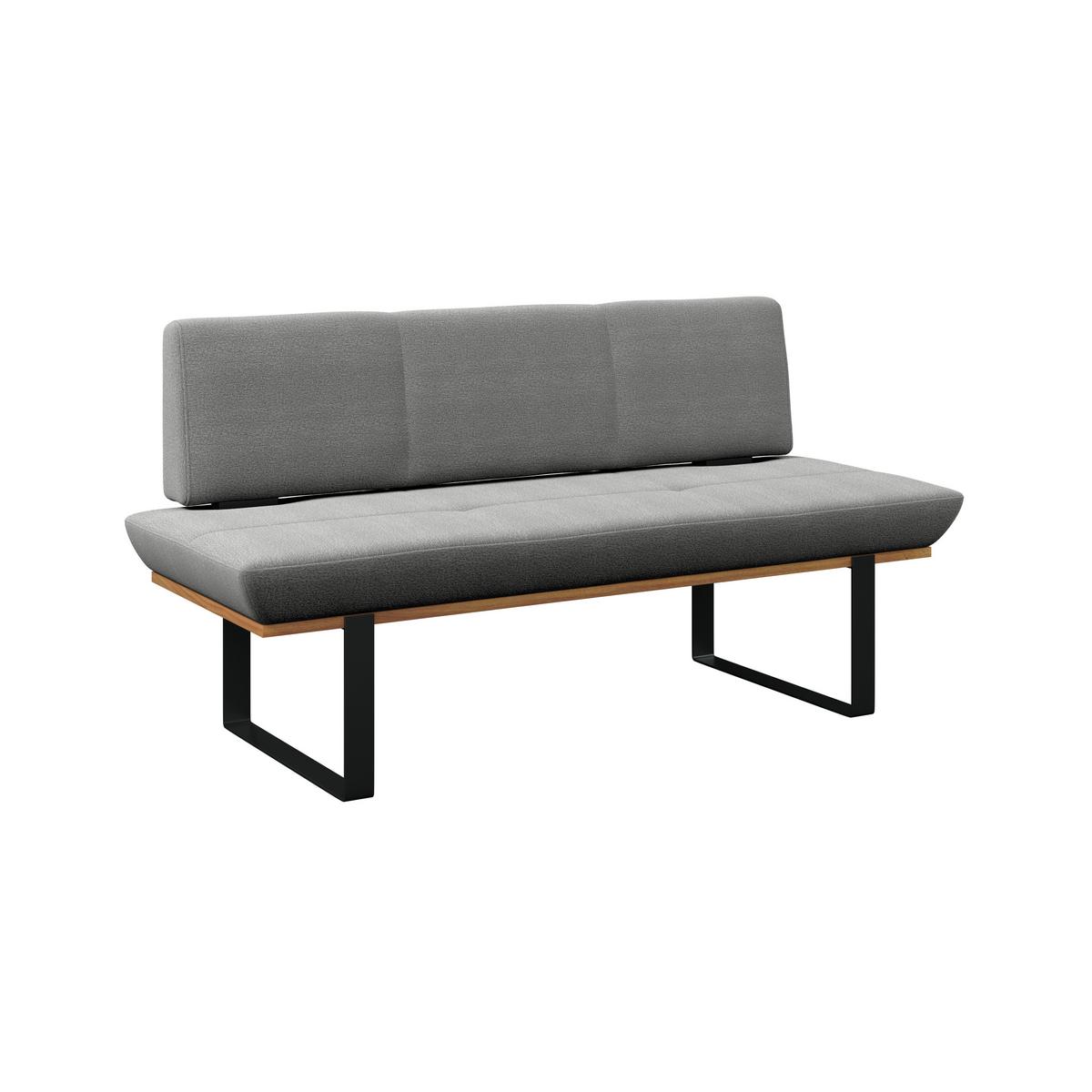 Sitzbank Tristan Webstoff hellgrau, B: 170cm - Hellgrau/Schwarz, MODERN, Holz/Textil (170/48/90cm) - James Wood