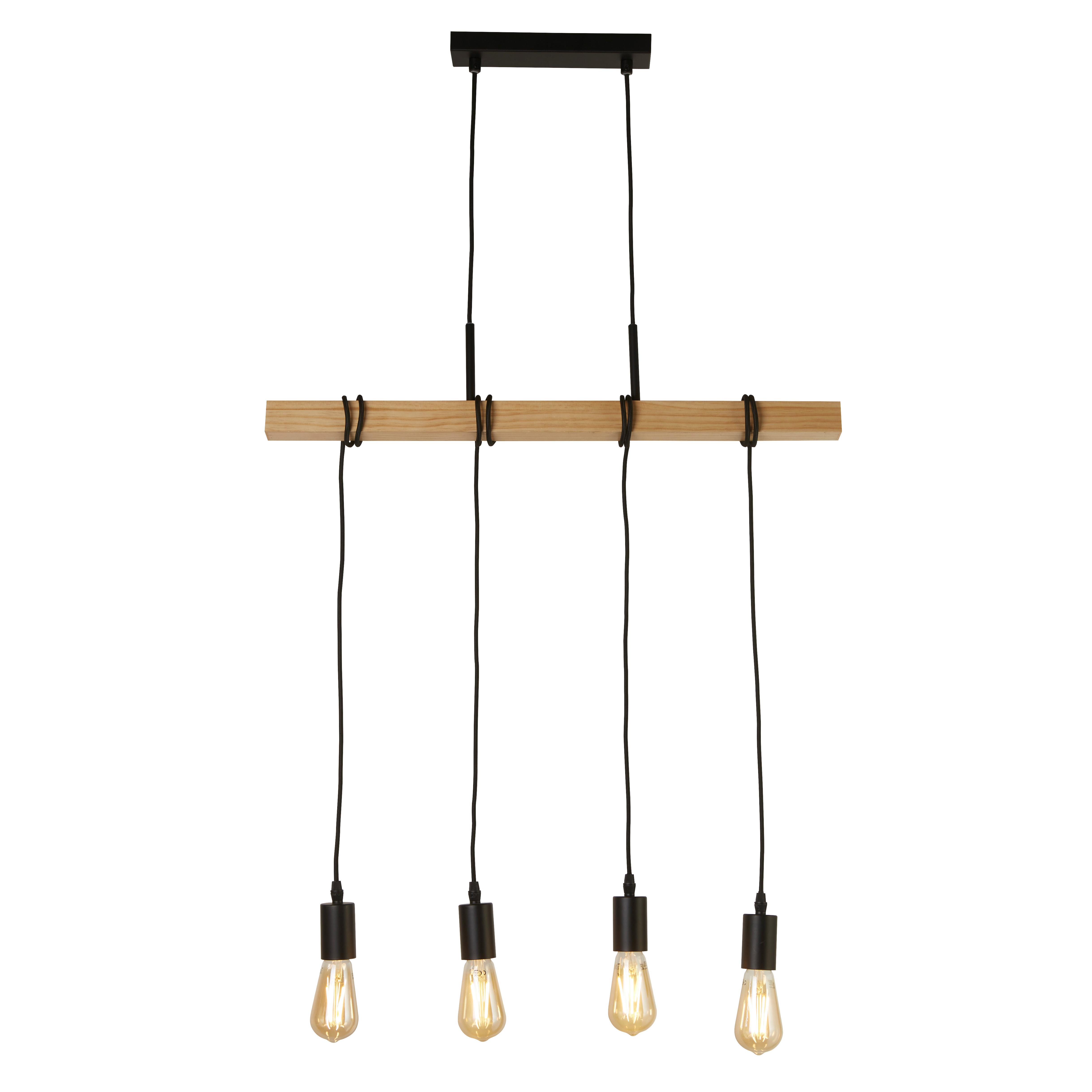 Függeszték 95041-4br - kőris, Design, fa/fém (70/6/207cm)