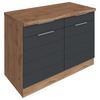 Küchenunterschrank Florenz B: 120 cm Grau/Eichefarben - Eiche Wotan/Grau, Design, Holzwerkstoff (120/86/60cm) - Held