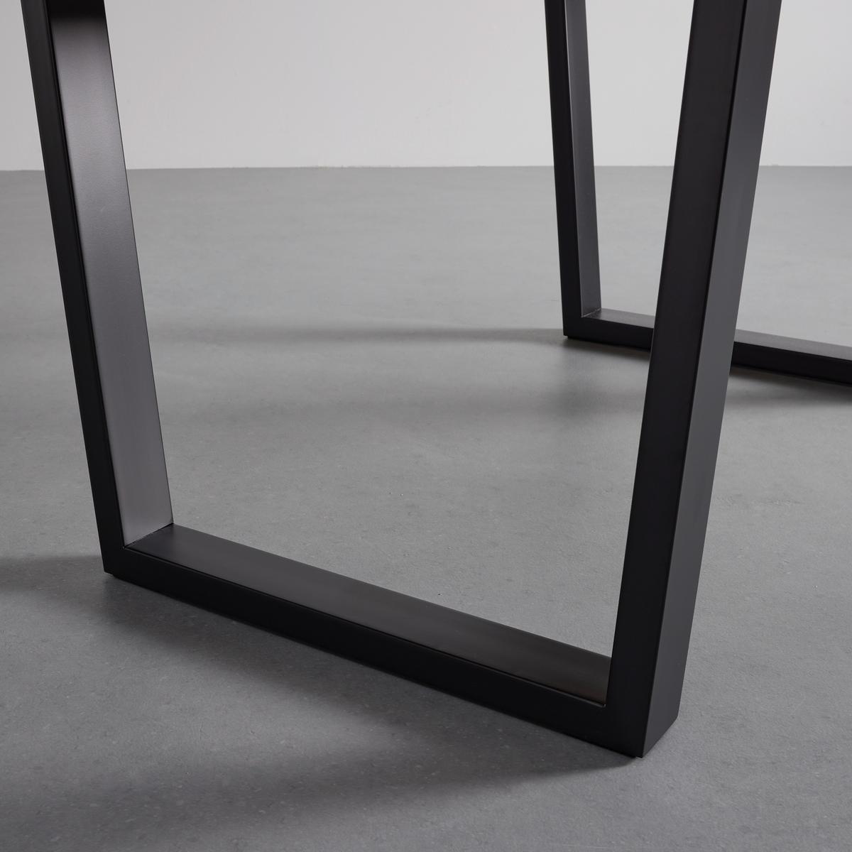 Jídelní stůl Juno 180x90 cm - černá/barvy dubu, Moderní, kov/dřevo (180/90/76cm) - Bessagi Home