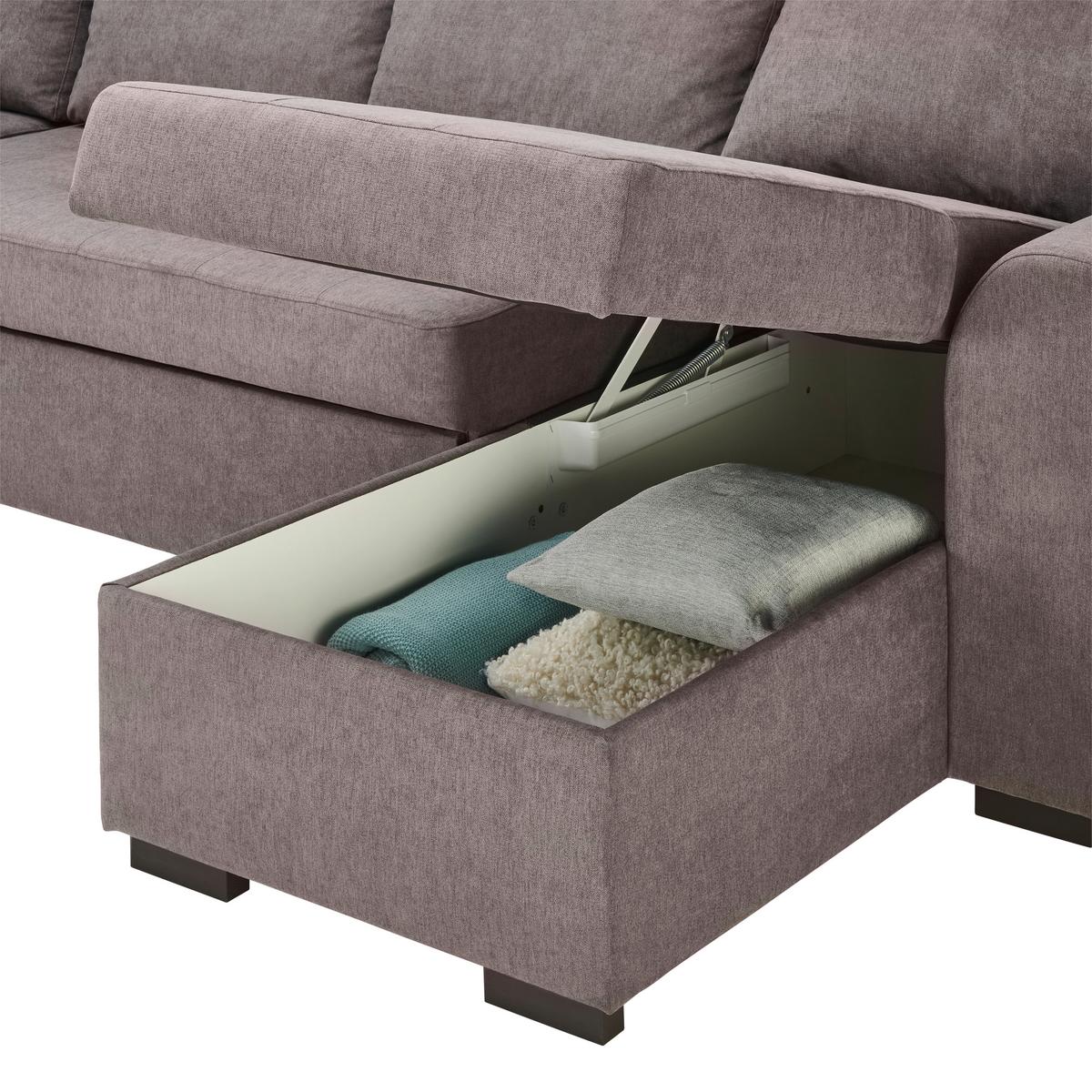 Rozkládací sedací souprava Reno U, barva petrolej - petrolej/černá, Design, textil/plast (205/311/160cm) - Xora