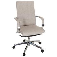 Drehstuhl Bessona Beige - Beige/Silberfarben, MODERN, Kunststoff/Textil (60/105/60cm) - MID.YOU