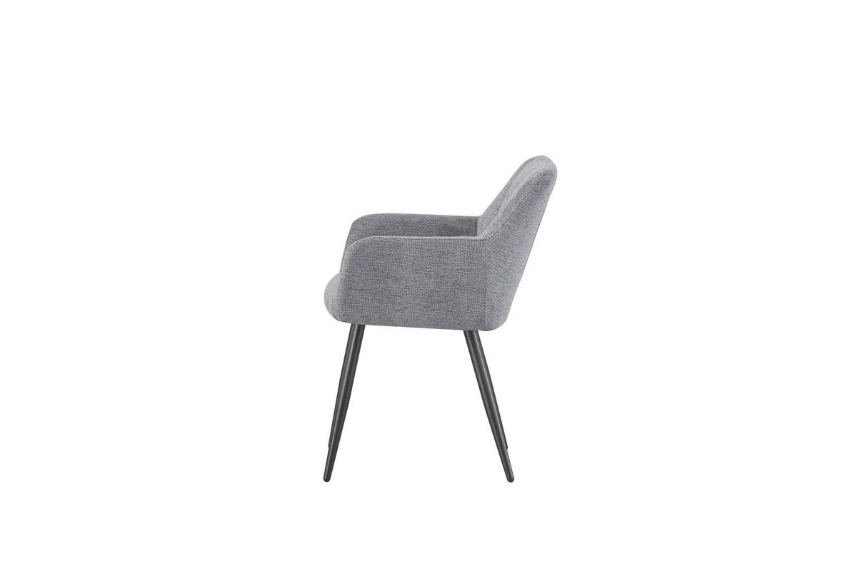 Stuhl-Set Bella Anthrazit B: 55 cm - Anthrazit/Schwarz, MODERN, Textil/Metall (55/82/62cm) - MID.YOU