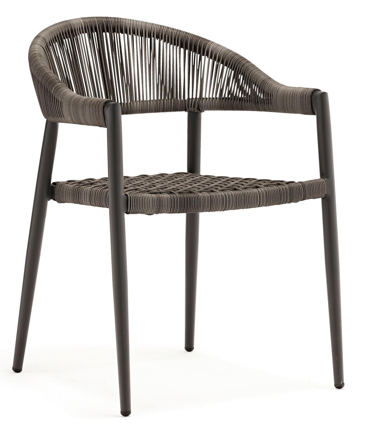 Gartensessel-set 4-tlg. Stapelbar Brooklyn Metall - Dunkelgrau/Graphitfarben, Basics, Kunststoff/Metall (56/58/78cm) - Gardenson