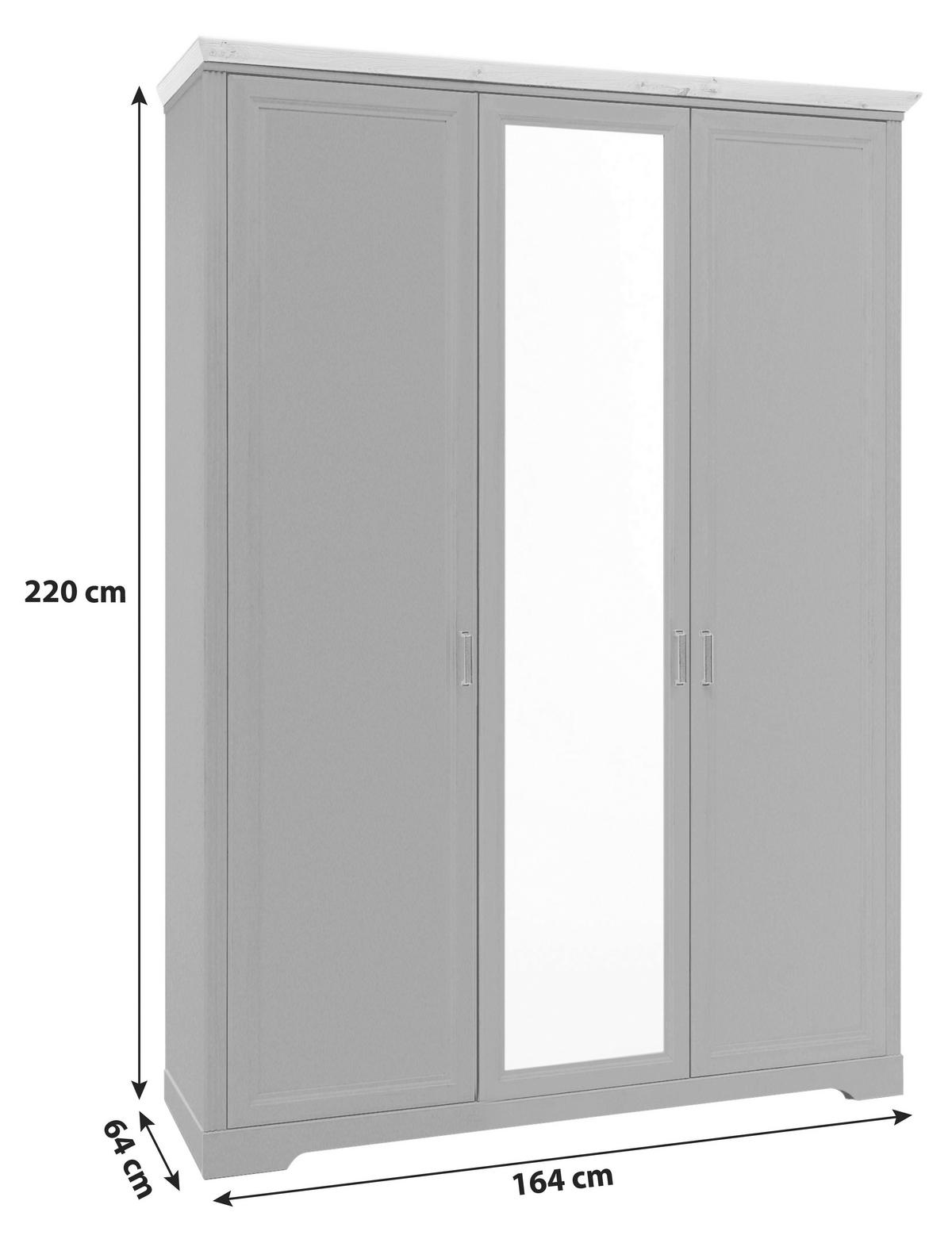 Drehtürenschrank Mit Spiegel 164cm Jasmin, Graphit/eiche - Graphitfarben/Eiche Artisan, LIFESTYLE, Holzwerkstoff (164/220/64cm)
