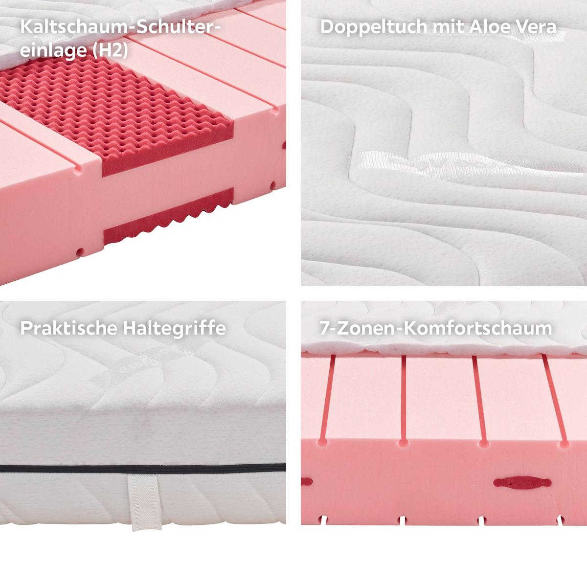 Komfortschaummatratze Comfort 90x200cm Mittelfest - Weiß, MODERN, Textil (90/200cm) - Livetastic