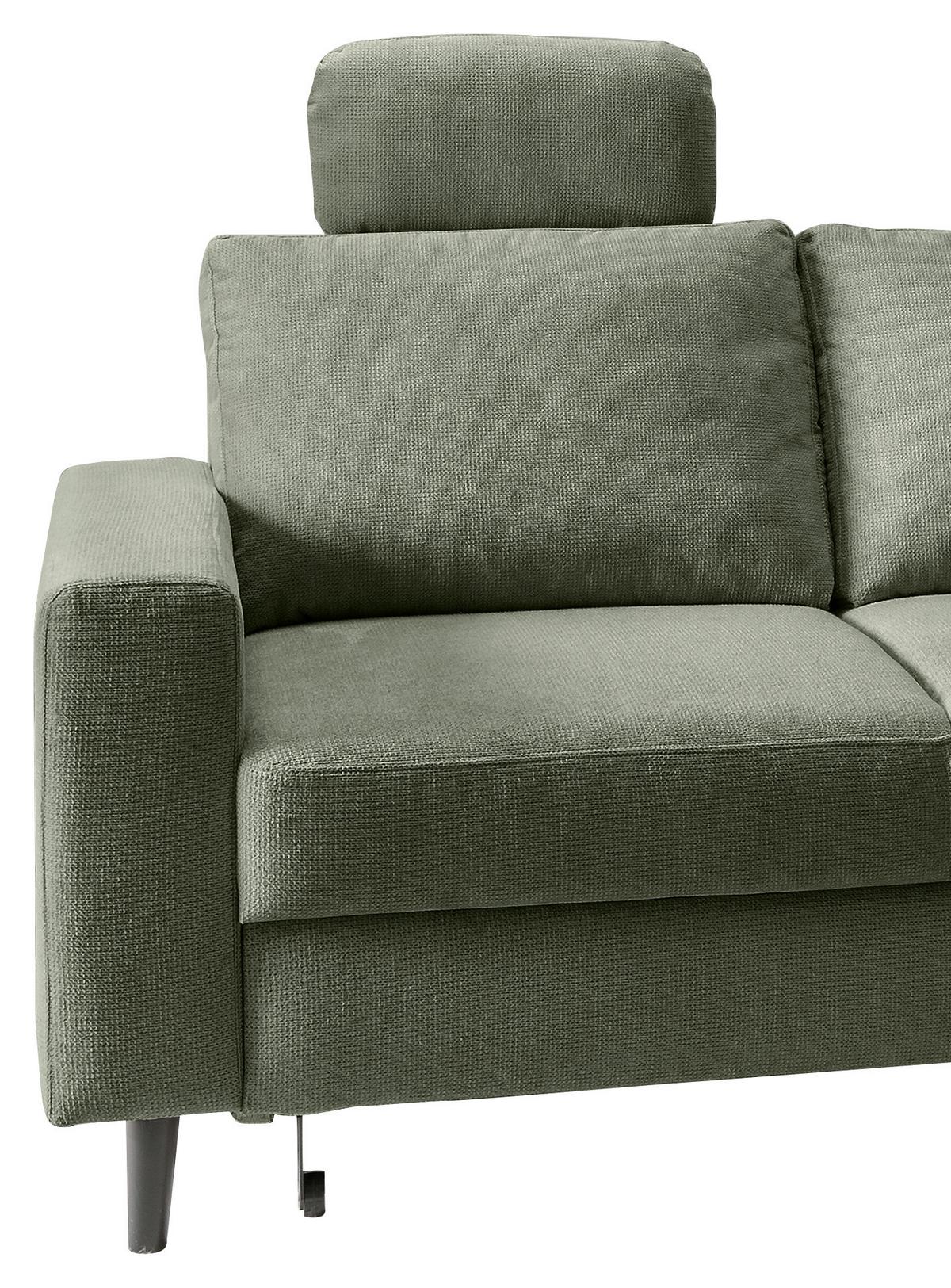 Eckschlafsofa Passione Mintgrün S: 242x200 Cm - Schwarz/Mintgrün, MODERN, Textil (242/200cm) - Livetastic