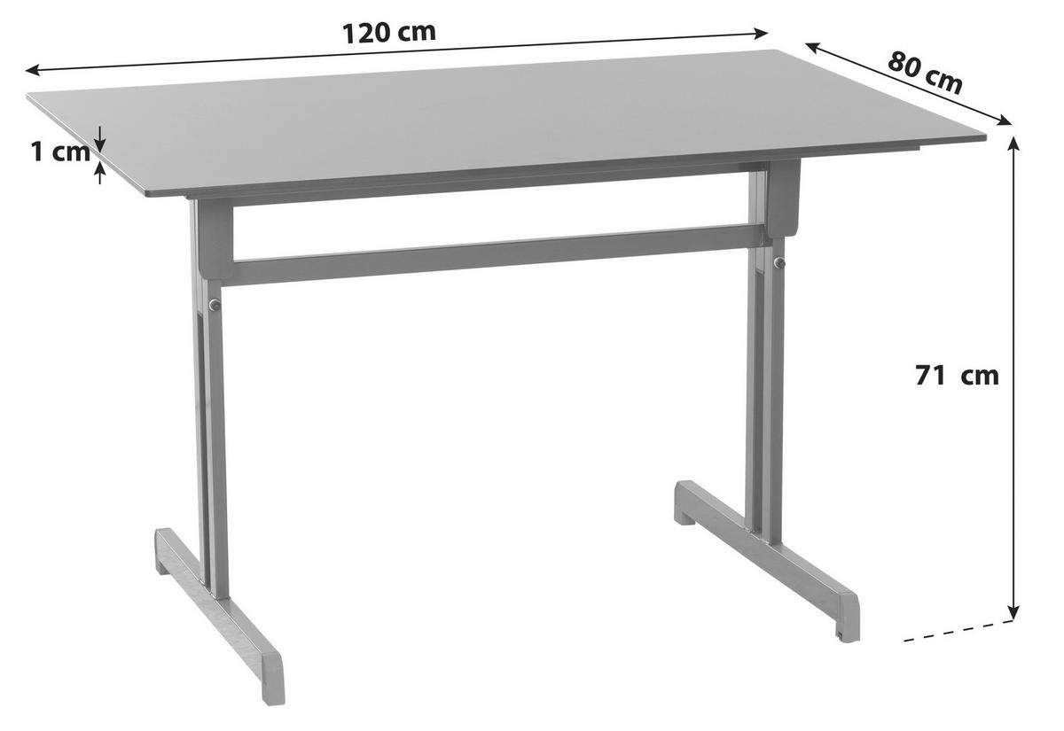 Gartentisch Klappbar Stahl L: 120cm - Anthrazit, MODERN, Holzwerkstoff/Metall (120/80/71cm) - Gardenson
