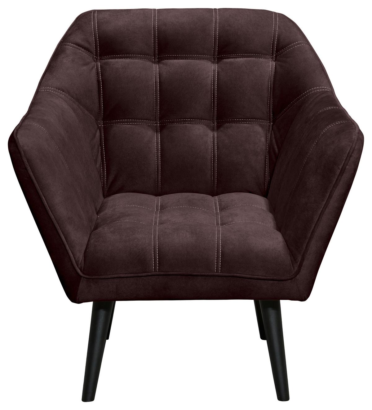 Polstersessel Mit Armlehnen Max Stoffbezug Aubergine - Aubergine/Schwarz, MODERN, Holzwerkstoff/Textil (84/87/70cm) - MID.YOU