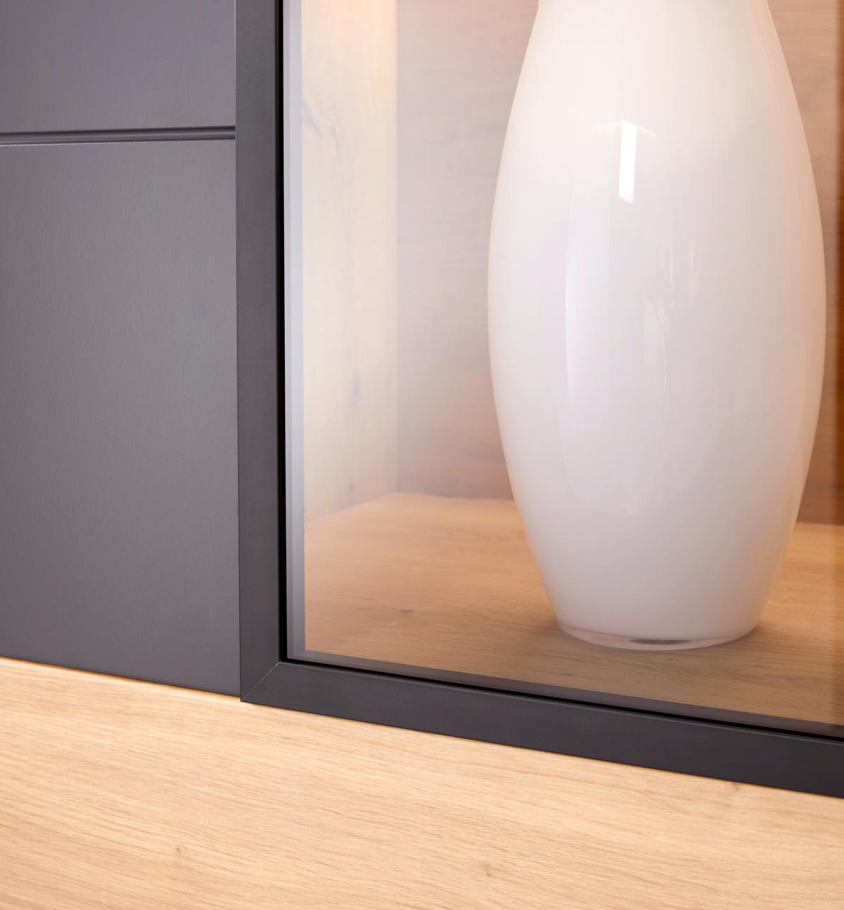 Wohnkombination Modern 4 -Teilig. Tonale 9, Eiche Dekor/Grau - MODERN (276,4/207,6/40cm)