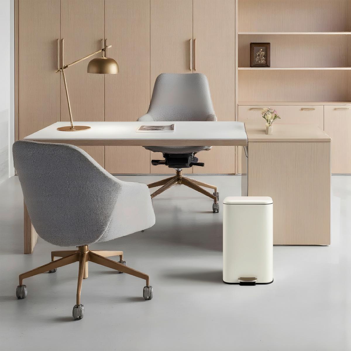 ABFALLEIMER Clean Beige B: 29cm - Beige/Schwarz, MODERN, Kunststoff/Metall (29/62/35cm) - MID.YOU