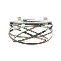 Couchtisch Silberfarben L: 80 cm - Klar/Silberfarben, Design, Glas/Metall (80/80/42cm) - Livetastic