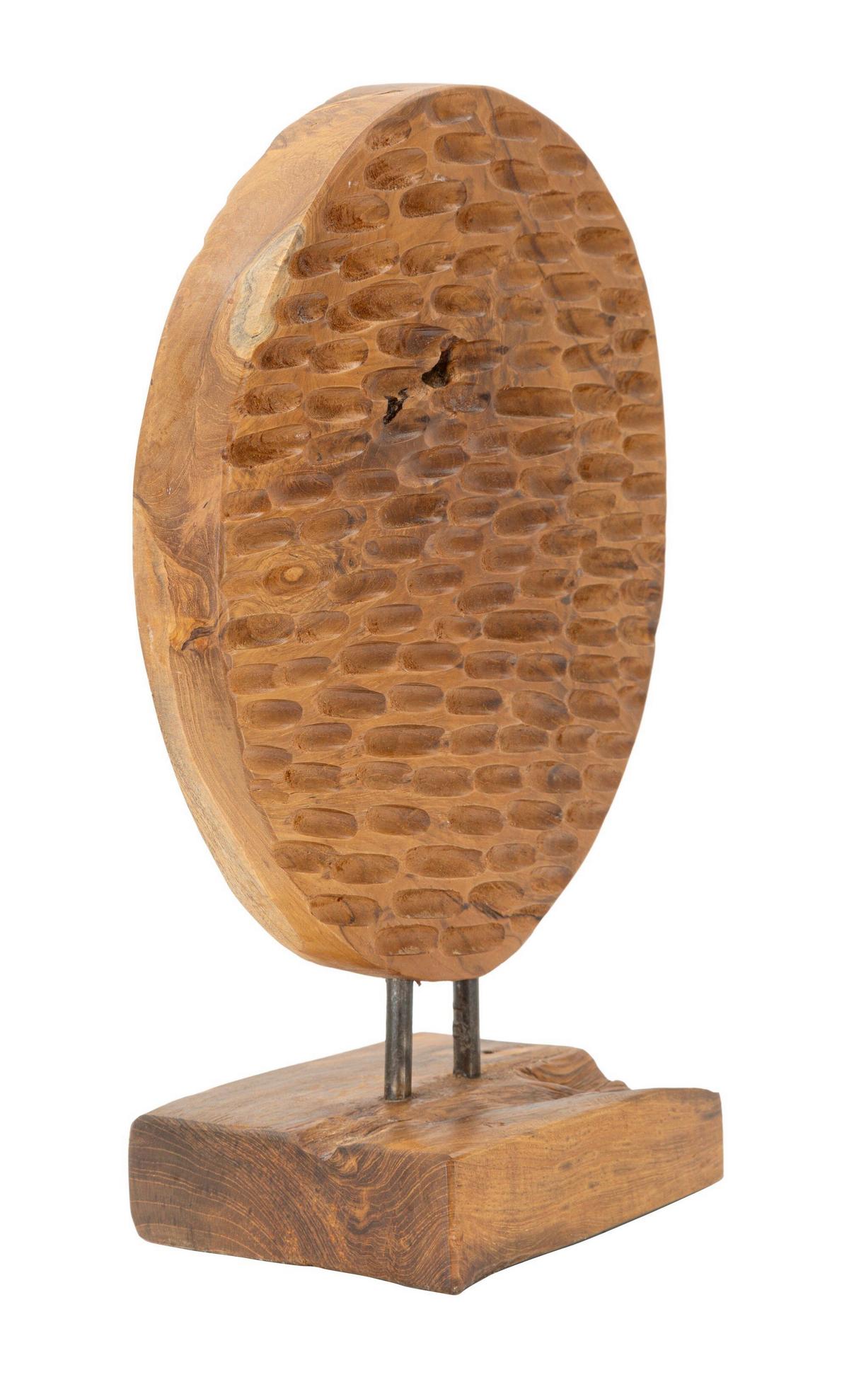 Skulptur Coin Teak, Braun B: 30 cm - Braun, Basics, Holz (30/40/15.5cm)