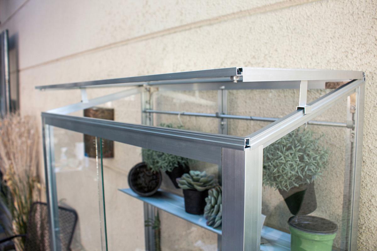 Balkongewächshaus Polis 350 Alufarben Metall/glas H: 165,5 - Alufarben, Basics, Glas/Metall (81,2/165,5/42,8cm)