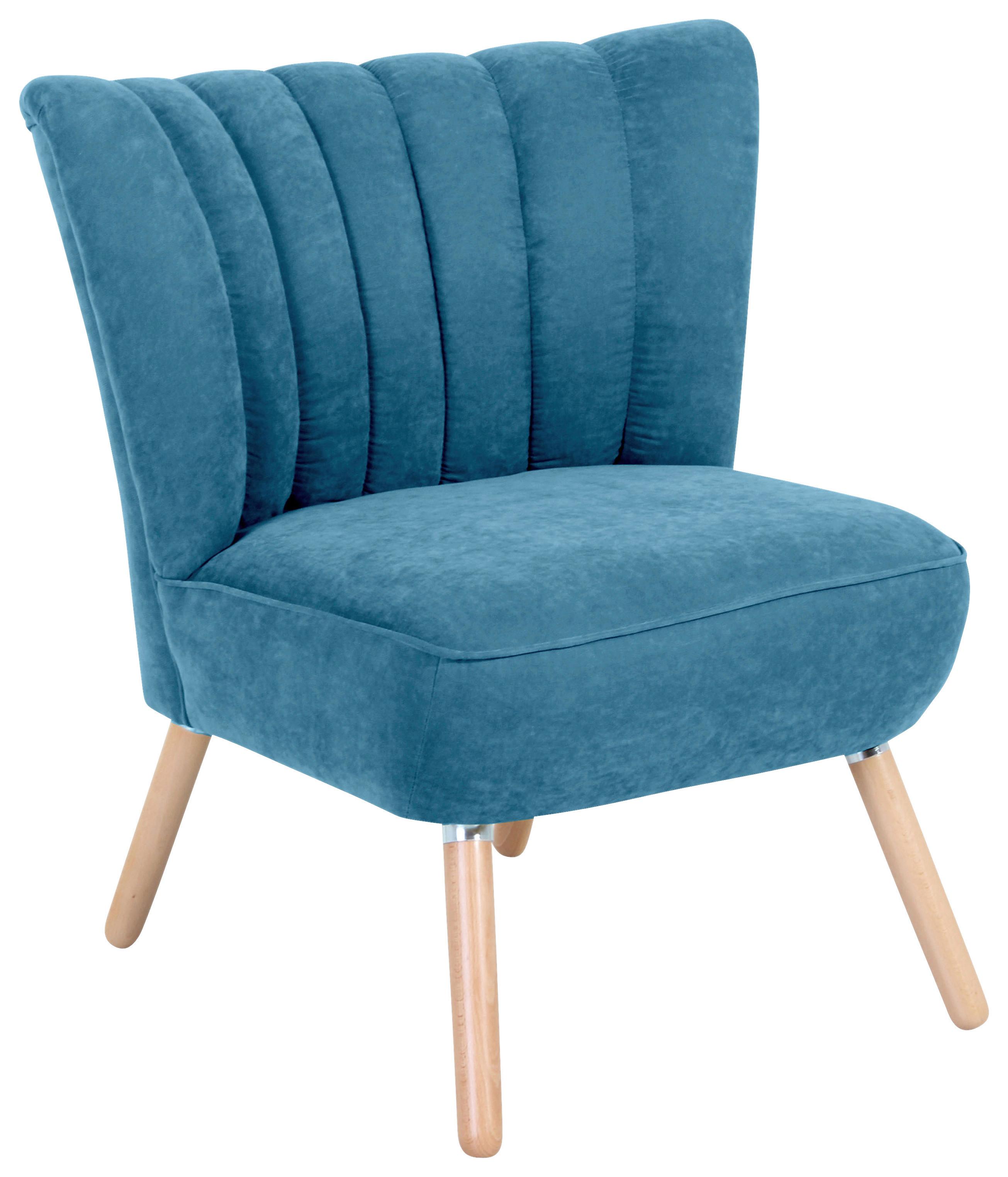 Polsterstuhl Alessandro Petrol, Holz-Beine - Buchefarben/Petrol, Design, Textil (70/80/66cm) - Max Winzer