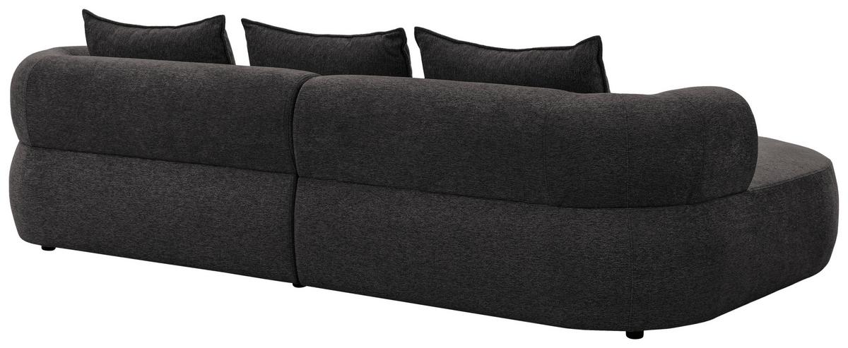 Ecksofa Ferro Schwarz S: 156x256 cm - Schwarz, Design, Textil (156/256cm) - Livetastic