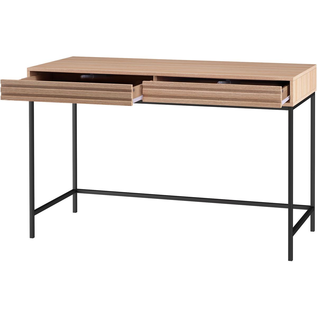 Schreibtisch Celine Naturfarben 120 Cm - Schwarz/Naturfarben, Design, Holzwerkstoff/Metall (120/76/50cm) - MID.YOU