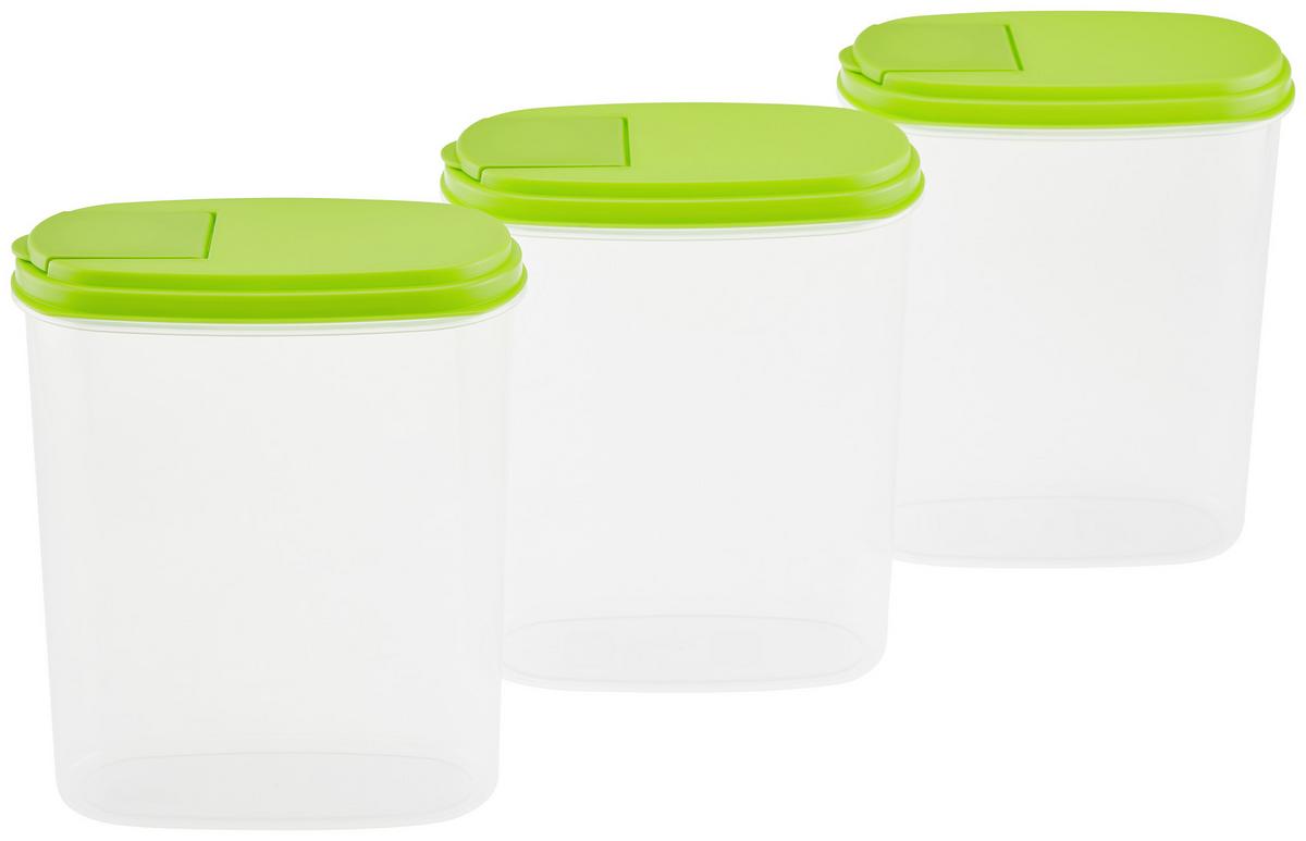 Schüttdosenset Cosima, Grün 3er Set, Je 2 Liter - Grün, Basics, Kunststoff (19/10/21cm)