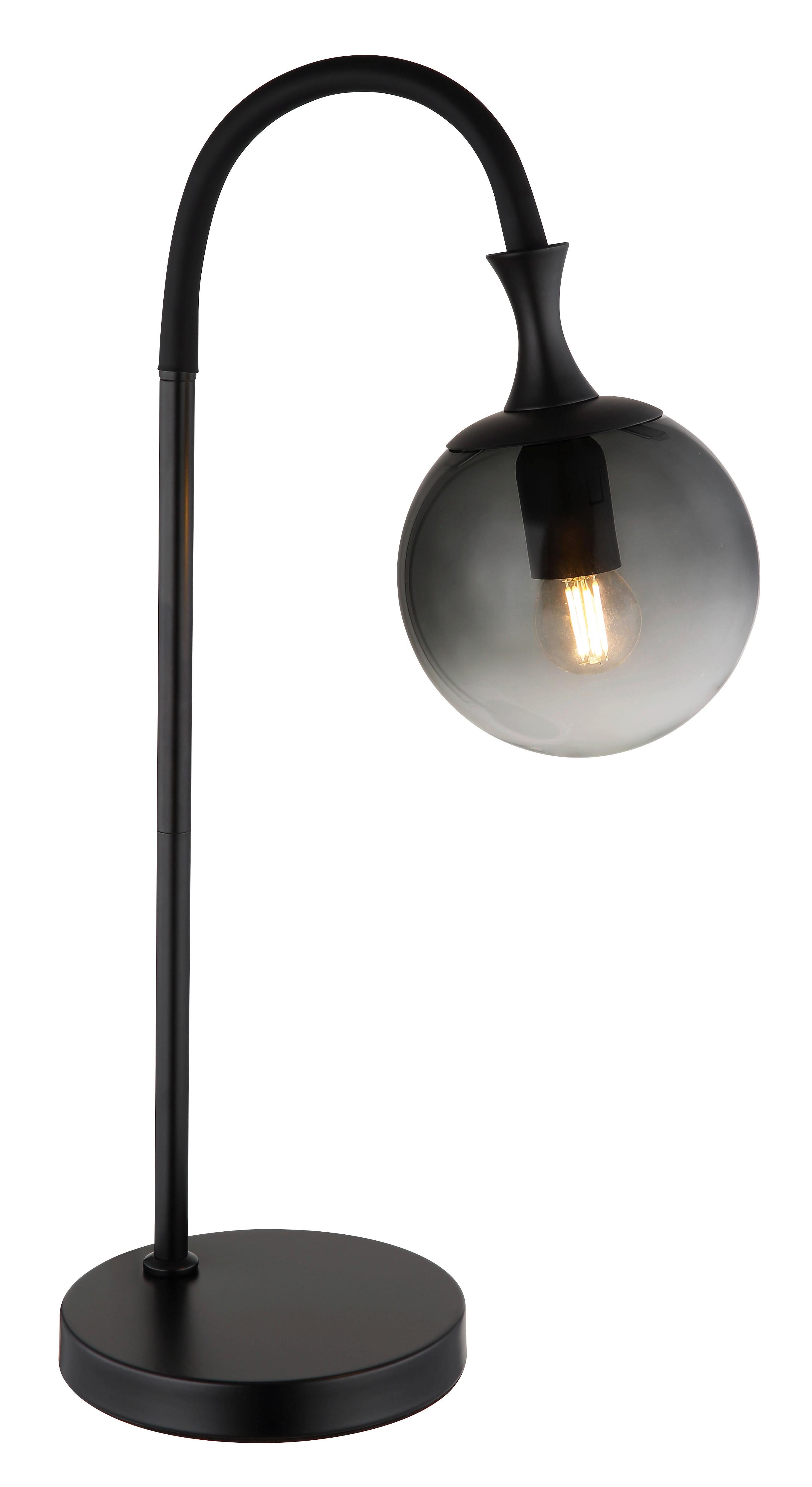 Tischleuchte 15885t - Schwarz/Grau, Design, Glas/Metall (22,5/18/57,5cm) - Globo