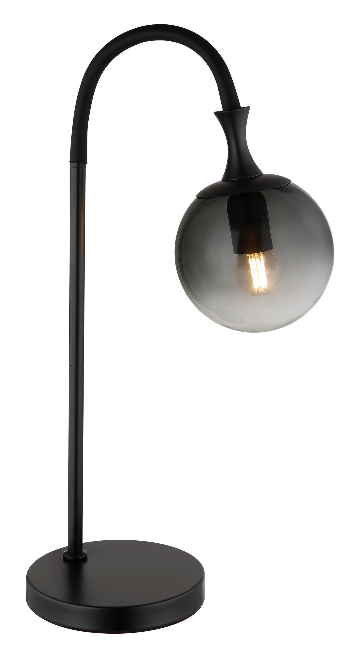Tischleuchte 15885t - Schwarz/Grau, Design, Glas/Metall (22,5/18/57,5cm) - Globo