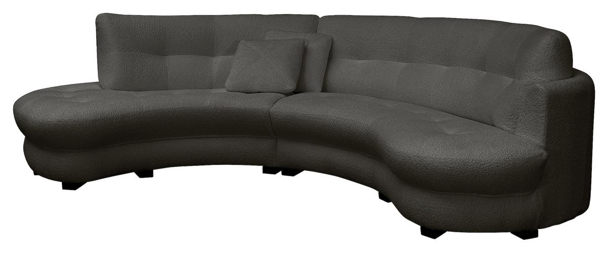 Ecksofa Bretania Anthrazit S: 113x300 cm - Anthrazit/Schwarz, Design, Textil (113/300cm) - Livetastic