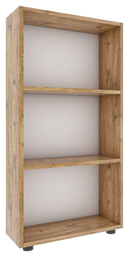 Regál Bulas š: 56 cm, dub medový - čierna/dub medový, Modern, kompozitné drevo/plast (56/108/20cm) - MID.YOU