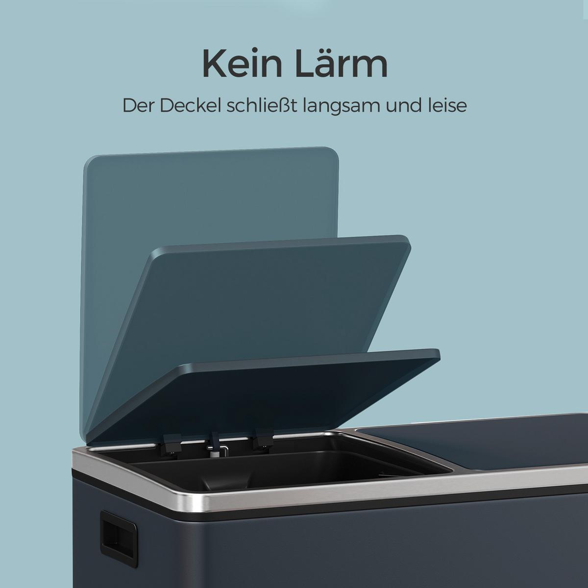 Abfallsammler Grau B: 58,5 Cm - Schwarz/Grau, Basics, Kunststoff/Metall (58,5/65/36cm)