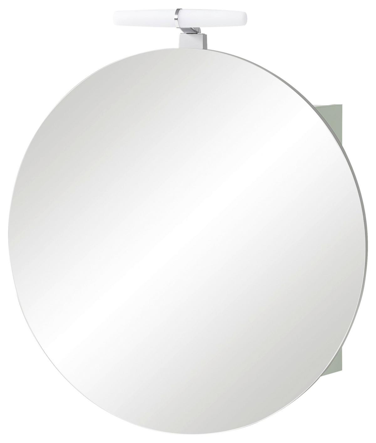 Spiegelschrank Bjarne mit Led 1 Türe - Jadegrün/Salbeigrün, MODERN, Glas/Holzwerkstoff (65/68,3/15,7cm) - MID.YOU