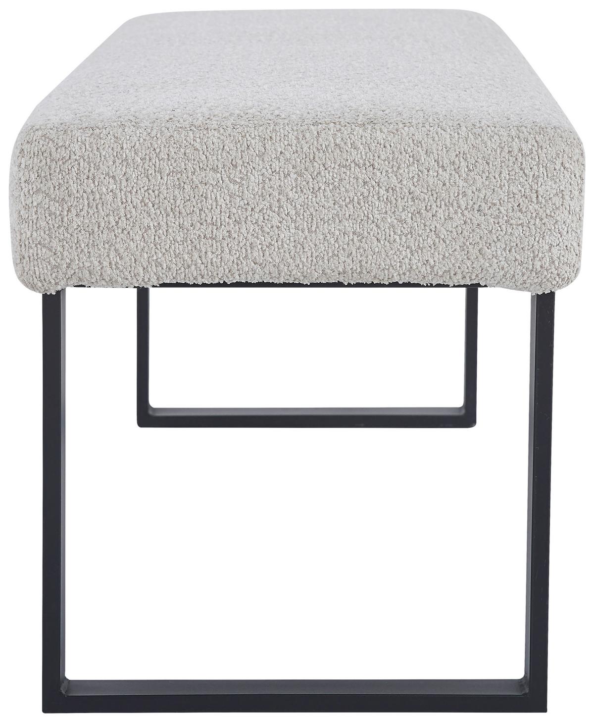 Sitzbank Kea Ohne Lehne Beige, B: 140 Cm - Beige/Schwarz, KONVENTIONELL, Textil/Metall (140/49/47cm) - MID.YOU