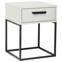 Nachtkästchen Weiß/schwarz H: 52 Cm Suna - Schwarz/Weiß, MODERN, Holzwerkstoff/Metall (40/52/38,5cm) - Livetastic