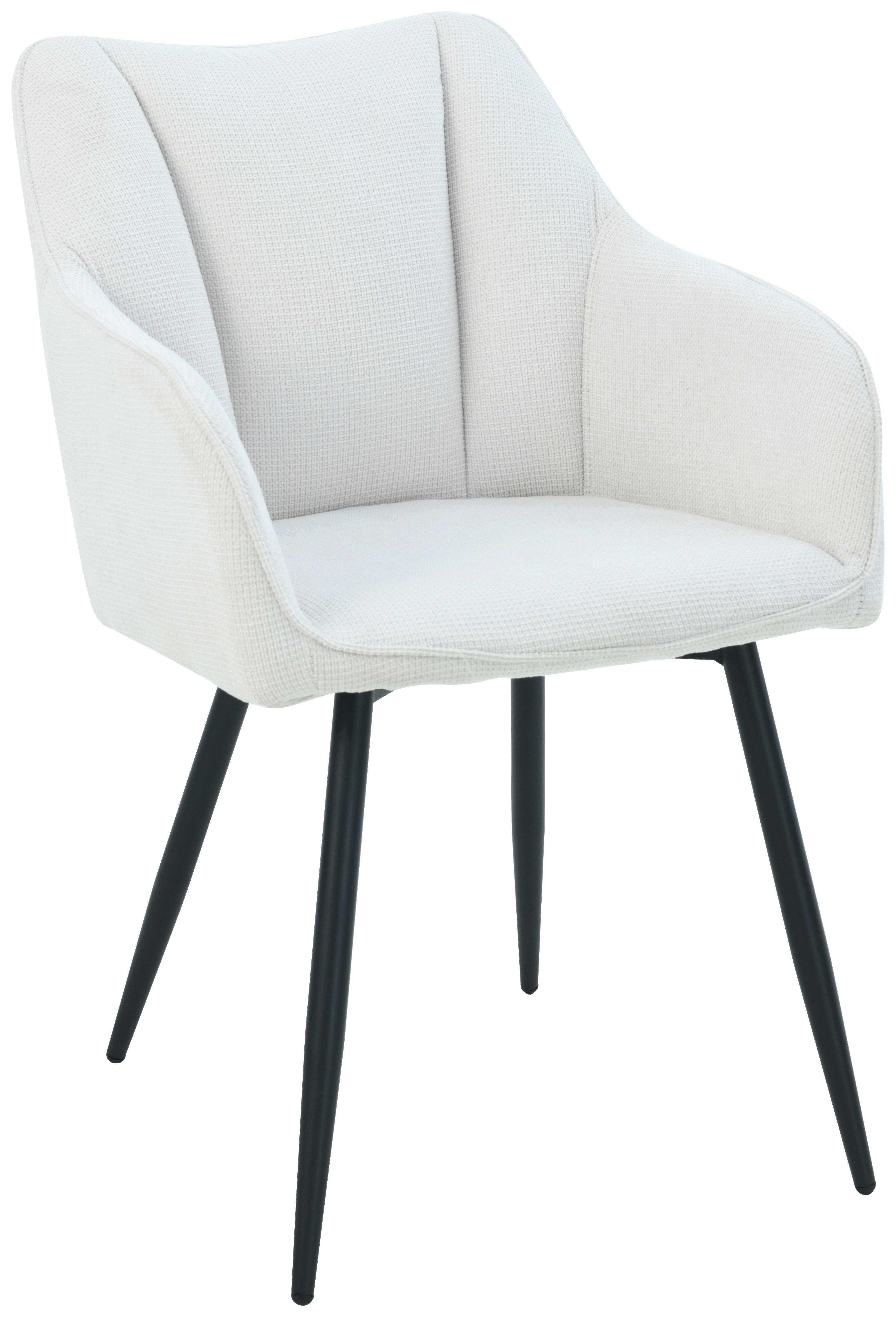 Armlehnstuhl Caro Beige Gepolstert - Beige/Schwarz, KONVENTIONELL, Holz/Textil (55/83/61cm) - Nedis SmartLife