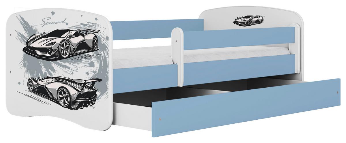 Kinder-/Juniorbett Babydreams Inkl. Matratze 80x160 - Blau/Birkefarben, MODERN, Holz/Holzwerkstoff (80/160cm) - MID.YOU