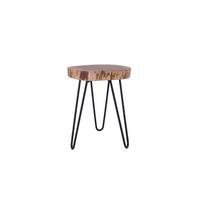 Beistelltisch Nasti B: 40cm Akaziefarben - Schwarz/Akaziefarben, MODERN, Holz/Metall (38/40/38cm) - MID.YOU